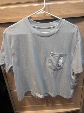 Light Gray crop Huk Tshirt